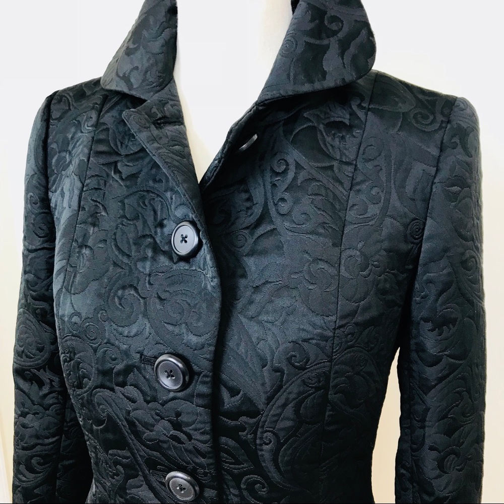 Dana Buchman Black Floral Blazer